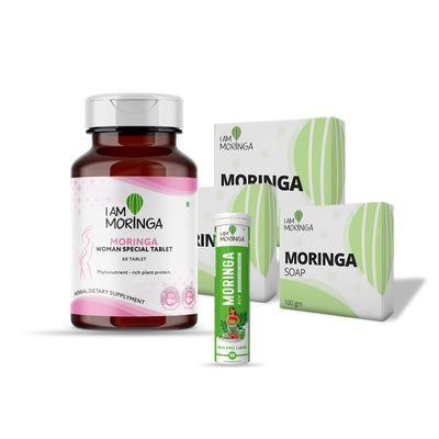 Moringa Soap 3 + Moringa Effervescent Tablet + Moringa Women Special 60 Tablet