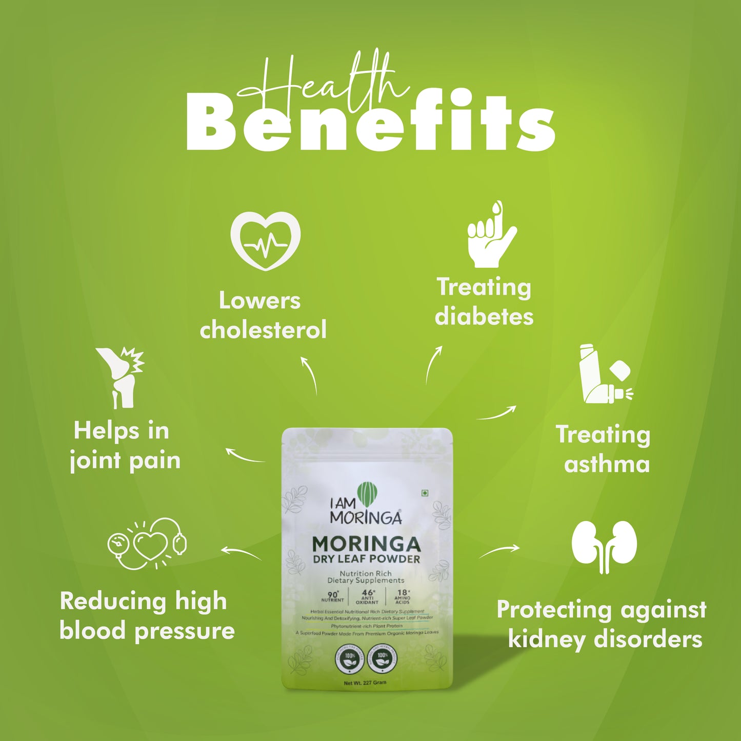 Moringa Leaf Powder 227 Gram + Unacoated + Moringa Effervescent Tablet