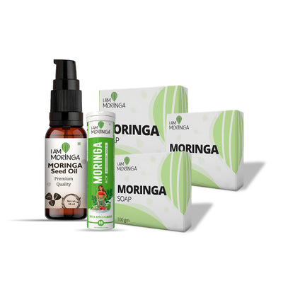 Moringa Seed Oil 30 ml + Moringa Soap 3 + Moringa Effervescent Tablet